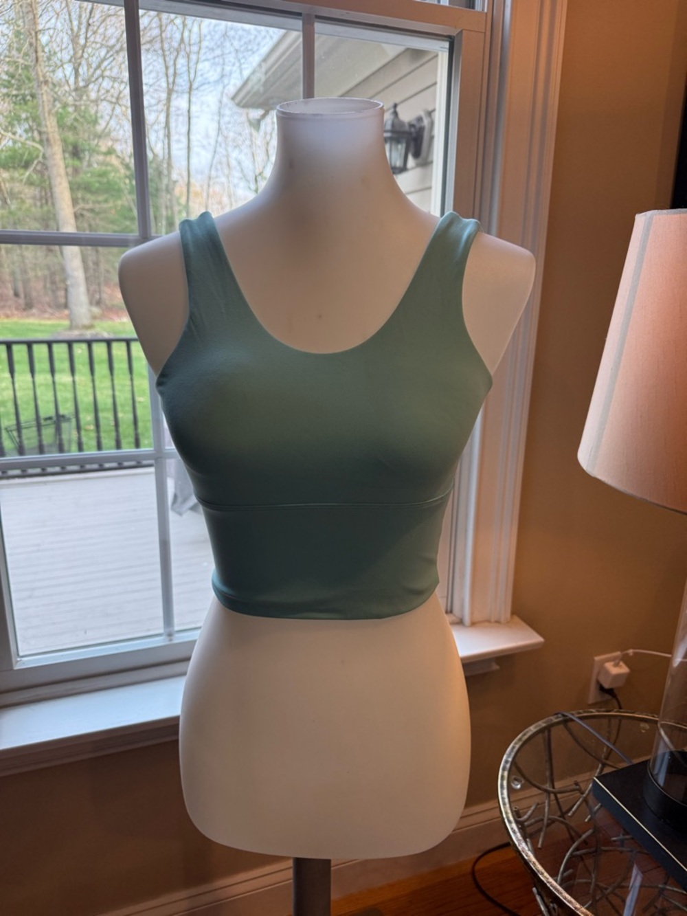 Scoop Neck NVGTN Sports Bra Tank in Light Blue